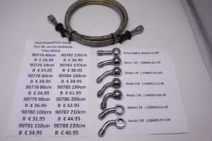 90774 Hose brake.clutch(rvs)racing lenght 40cm for many bikes new >see picture< also the banjo's