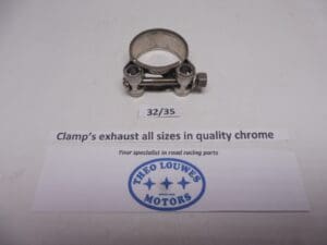 Exhaust clamp 32/35mm in chrome new for all bikes