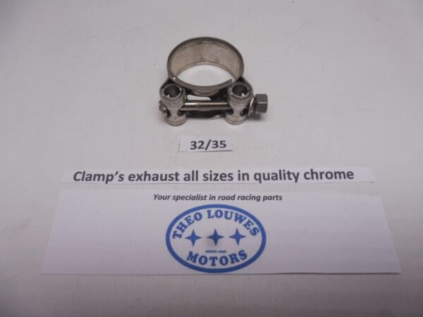 Exhaust clamp 32/35mm in chrome new for all bikes