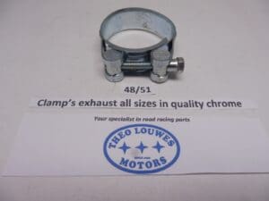 Exhaust clamp size 48/51mm unifersal in chrome new for all bikes