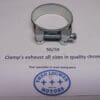 Exhaust clamp size 56/59mm unifersal in chrome new for all bikes