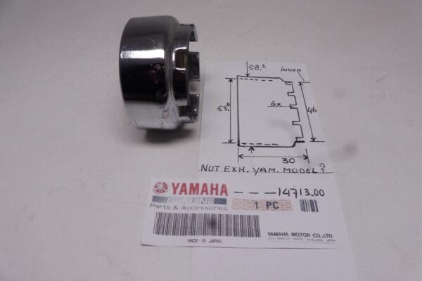 - - -  14713-00 Nut muffler joint Yamaha model year?? new >see picture and size