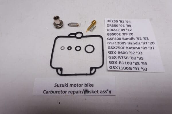 Carburetor repair/gasket ass'y Suzuki DR / GS / GSF / GSX-F / GSX-G / GSX-R Models see picture