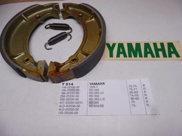 148-25130-00/156/168/256-25330-00 Shoe set rearbr.Yam.YDS7/RD250-350/XS360-650SE (EBC Y514) see picture for many models