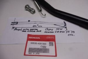 50530-430-000 Stand side(compl.with bolt and spring)Honda CR250'78'79 and poss.later models new(copy) lenght 410mm