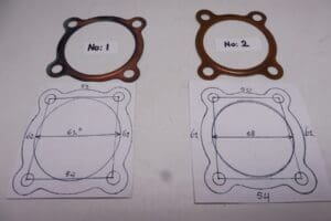 156 / 168-11181-01 Gasket cylinder head YDS3/YDS5/YR1-3-5 See sizes   Your choice No:1  or  No:2