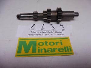 01.028.0 Shaft axle assy main gearbox Minarelli P6-4 new or as new