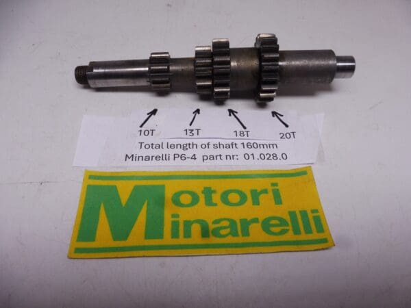 01.028.0 Shaft axle assy main gearbox Minarelli P6-4 new or as new