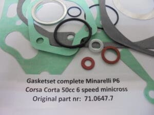 Gasket set Minarelli P6 50cc ' 75 up new - P6 - Gasket Set